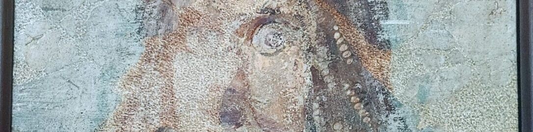 Roman fresco showing tragic mask