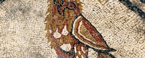 Roman mosaic depicting owl