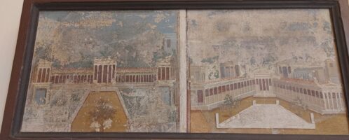 Roman frescoes showing seaside villas