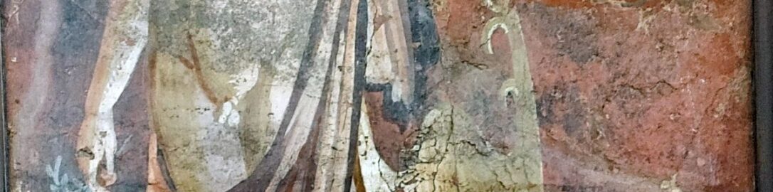 Roman fresco showing standing Apollo