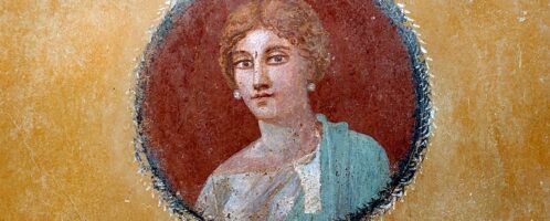 Woman on Roman wall fresco