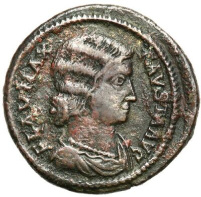 Roman coin with the image of the empress