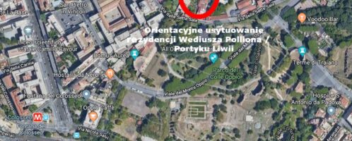 Approximate location of the residence of Vedius Pollio in Rome. Google Maps, own selection