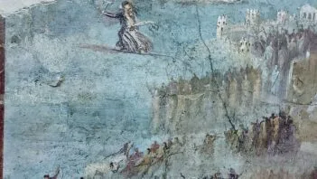 Roman fresco showing dancing inhabitants of Troy