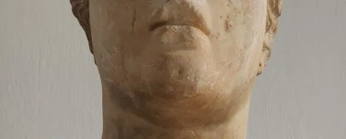 Roman sculpture of woman's head