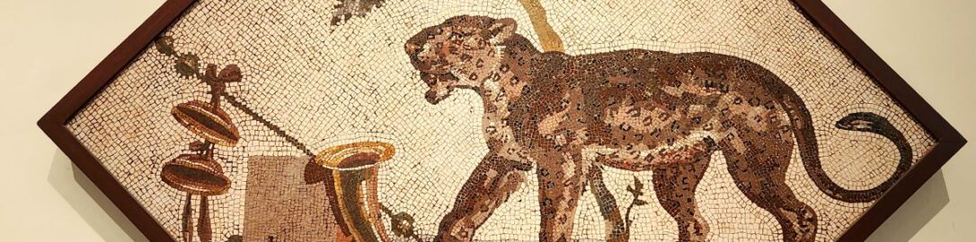 Roman mosaic depicting leopard