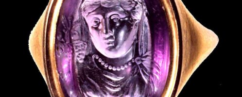 Roman ring embossed with image of goddess Fortuna