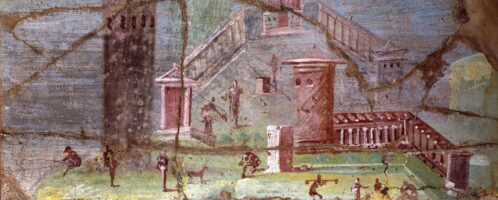 Roman fresco showing maritime villa