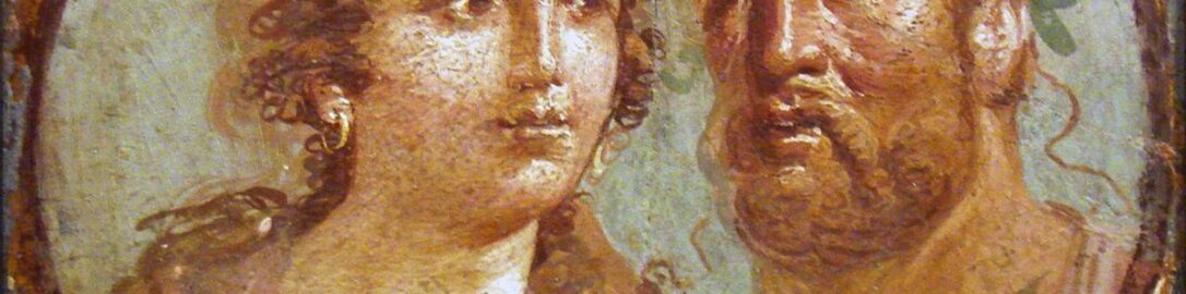 Rzymski fresk ukazujący Heraklesa i Omfale