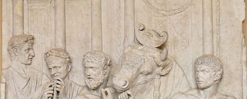 Presentation of preparations for ritual of animal sacrifice