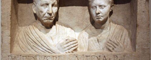Funerary relief of Roman couple from Via Appia