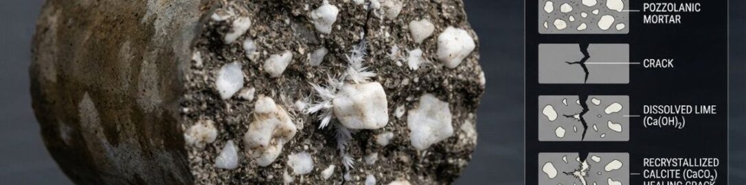 Visualization of how Roman concrete could repair itself