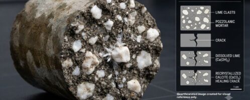 Visualization of how Roman concrete could repair itself