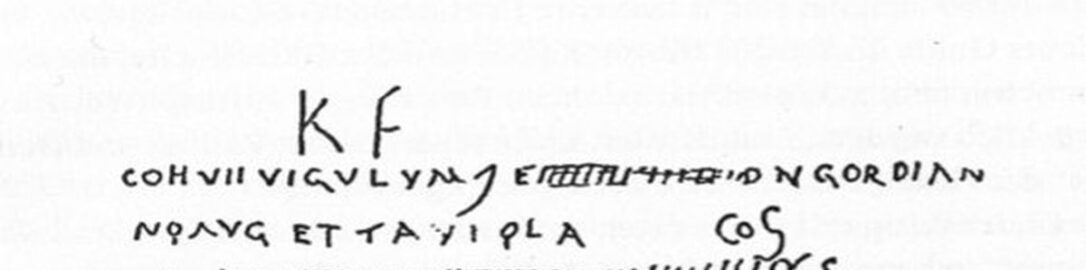 An ancient graffito discovered in the excubitorium (station house) of the 7th Cohort of the Roman vigiles in Trans Tiberim (modern-day Trastevere)