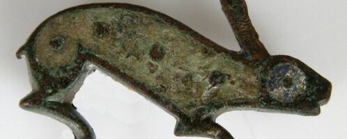 Roman bronze hare-shaped brooch